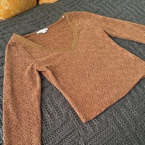 HYFVE Brown Patterned Long Sleeve Top